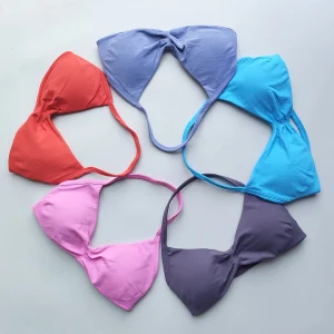 NO LOGO Sports Bra Strappy Backless Yoga Gym Bra Removable Cups Women Workout Clothing Gym Top Halter Sport Bras